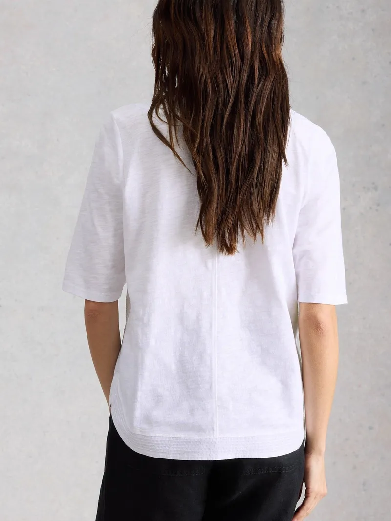 White Stuff Besticktes Top Weaver - 50, Reines weiß, – Produktbild 4 von 4