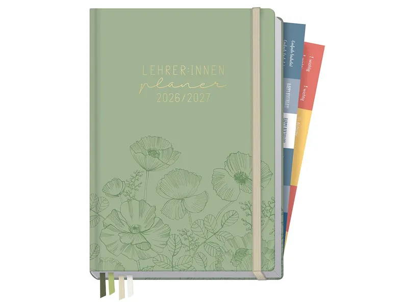 Häfft Häfft Lehrer*innen-Planer DIN A5+, 2026/27, green poppy – Produktbild 1 von 1