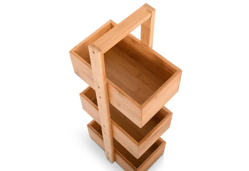 Raburg Standregal Holzregal, Bambus, schmales Design, Kori, Beige, – Produktbild 3 von 3