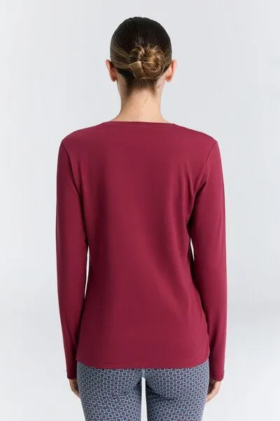 Leela Cotton Leela Cotton Damen V-Neck Shirt Bio Baumwolle Elasthan, Rosarot, – Produktbild 5 von 5