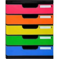 Exacompta Exacompta Schubladenbox "Iderama", DIN A4+, 5 Schubladen geschlossen, regenbogen – Produktbild 1 von 1