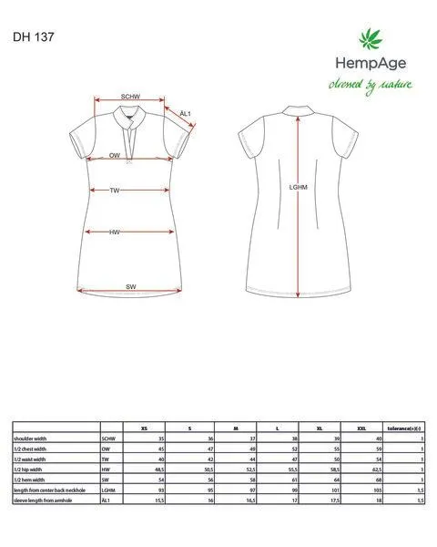 HempAge HempAge Kurzarmkleid mit Polokragen Hanf/Biobaumwolle, Moss (grün), – Produktbild 1 von 4