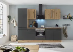 KOCHSTATION Küchenzeile KS-Florida mit 38mm starker Arbeitsplatte, Breite 270 cm, wahlweise mit E-Geräten, Soft-Close-Funktion – Produktbild 1 von 1