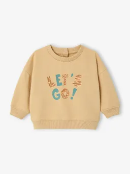 Vertbaudet Baby Sweatshirt mit Print LET'S GO cappuccino – Produktbild 1 von 1
