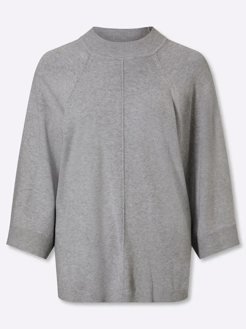heine 3/4-Arm-Pullover steingrau-meliert, Steingrau-meliert, – Produktbild 1 von 2