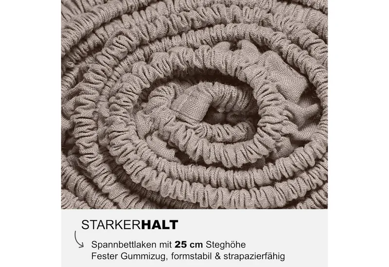 MAGANO Spannbettlaken Bambus & Baumwolle Satin, Luxus Bettlaken, Gummizug: rundum, 400 TC Luxusqualität, Hypoallergen, Thermoregulierend, Braun, – Produktbild 4 von 5