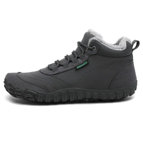 SAGUARO SAGUARO Barfuß-Schuhe vegan Winter-Stiefel warm & weich gefüttert, Grau 0167, – Produktbild 4 von 4