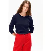 ARMEDANGELS ARMEDANGELS GMT DYE RIB Damen Ripp-Longsleeve aus Bio-Baumwoll Mix, Tinted navy, – Produktbild 2 von 5