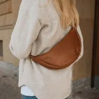 BOWLEANIES TASCHEN BOWLEANIES TASCHEN Moon Bag aus Lederfaserstoff, Braun mit gold, – Produktbild 1 von 1