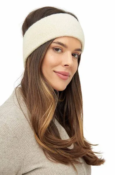 Apu Kuntur Apu Kuntur Alpaka Stirnband aus Peru - STRETCH, Wollweiß, – Produktbild 2 von 4