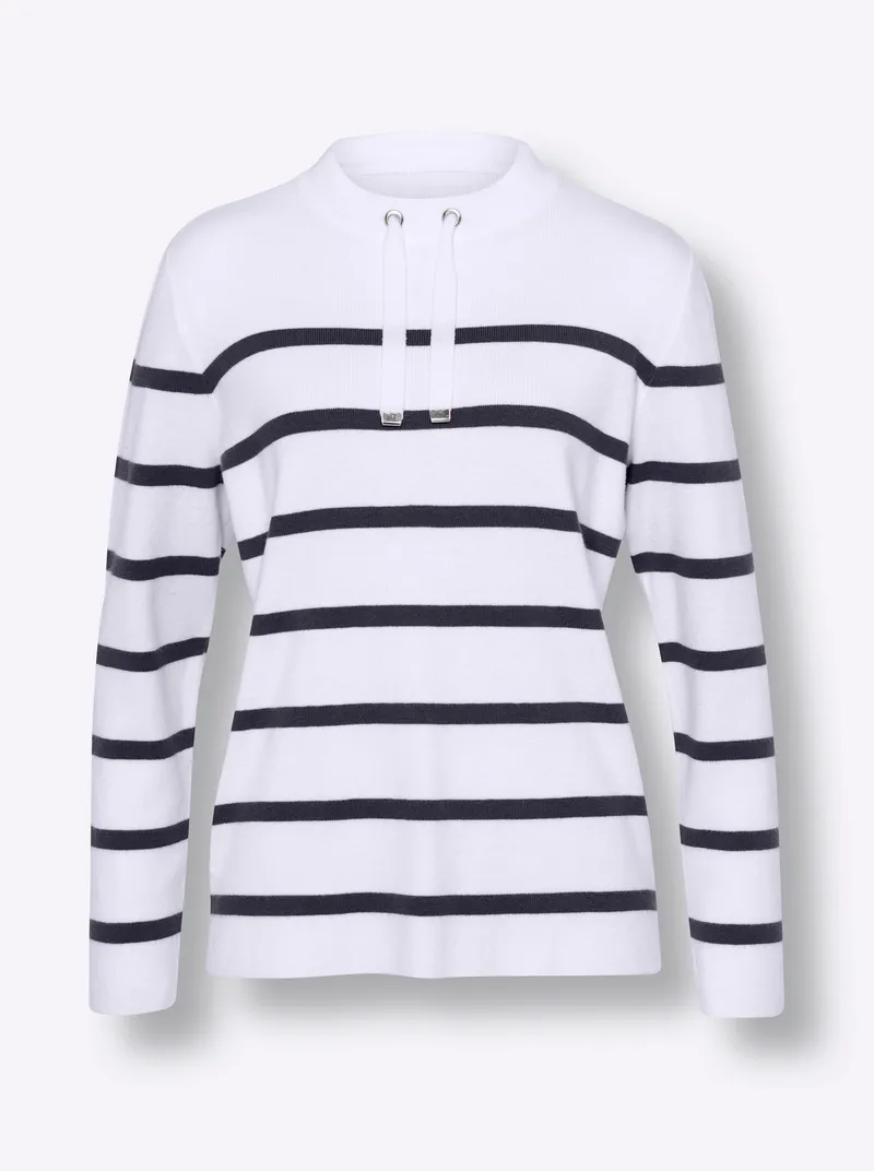 heine Streifenpullover marine-weiß-gestreift, Marine-weiß-gestreift, – Produktbild 1 von 2