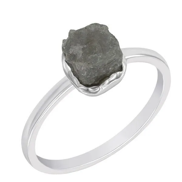 Eppi Eppi Goldring mit Rohdiamant Gianni, Weiss, – Produktbild 1 von 4