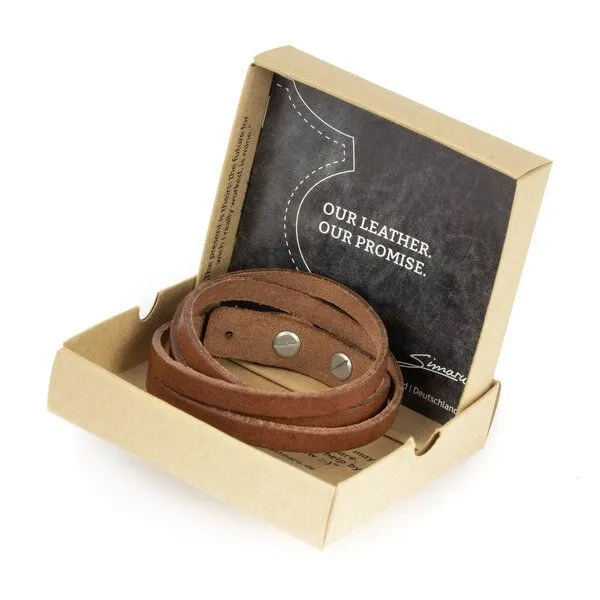 Simaru Simaru Lederarmband Herren - Pflanzliche Gerbung - Made in Germany, Hellbraun, – Produktbild 4 von 4