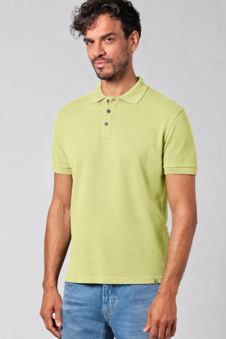 HempAge Hempage Herren vegan Polohemd Aus Piqué Jersey Bambusgrün, Grün, – Produktbild 2 von 2
