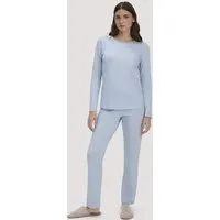 hessnatur hessnatur Schlafhose aus reiner Bio-Baumwolle, Nordisch blau, – Produktbild 1 von 1