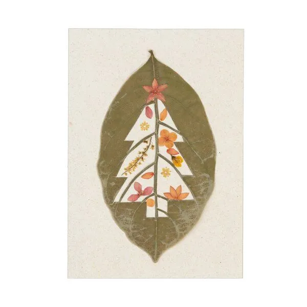 El Puente El Puente Grußkarte "Tannenbaum" | Fair Trade & Handmade aus Philippinen, Rosa, – Produktbild 1 von 1