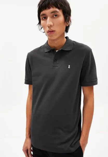 ARMEDANGELS ARMEDANGELS FAABAO - Herren Polo T-Shirt aus Bio-Baumwolle, Graphite, – Produktbild 1 von 4