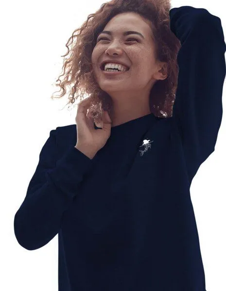 Kultgut Kultgut Biofair - Flauschig, weicher Pullover, vegan zertifiziert - Save the Ocean/ Little Stark, Nachtblau, – Produktbild 4 von 8