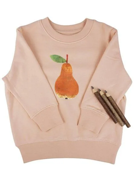 MelaDi Meladi Kinder Sweater aus Biobaumwolle - Birne auf Creme Latte, Natural white, – Produktbild 1 von 6