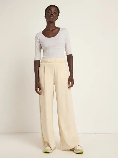 LANIUS LANIUS Hose mit weitem Bein (GOTS), Creme, – Produktbild 1 von 4