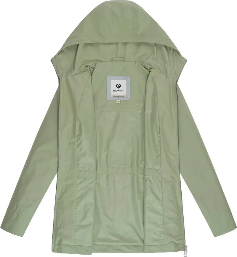 ragwear ragwear Funktionsjacke Monadetta A Wasserdichte und atmungsaktive Übergangsjacke mit Kapuze, Grau|grün, – Produktbild 1 von 4