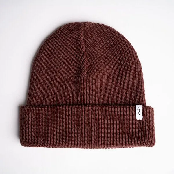 Vresh Clothing Vresh Clothing Avriel - Fisherman Beanie aus Biobaumwolle, Weinrot, – Produktbild 1 von 4