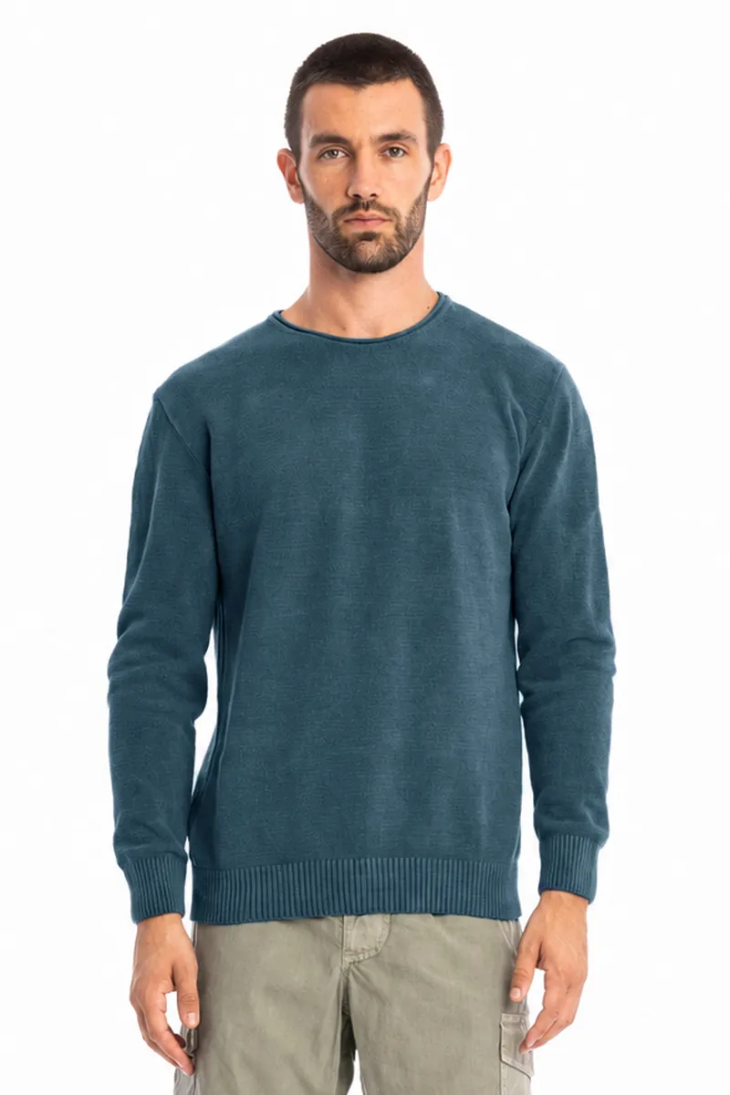 RAVENS VIEW IBIZA RAVENS VIEW IBIZA Herren vegan Pullover Keanu Knit In Ozeanblau, Extra dunkelblau, – Produktbild 1 von 1