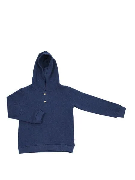Leela Cotton Leela Cotton Baby und Kinder Piqué Kapuzenshirt Bio-Baumwolle, Indigo, – Produktbild 2 von 3