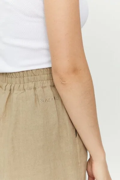 Mazine Mazine Kurze Hose - Pinki Shorts - aus Leinen, Braun (sandy olive), – Produktbild 4 von 4