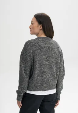 MELA MELA Damen vegan Strickpullover Mit Rippenmuster Adah In Schwarz Mit Pfefferflecken – Produktbild 1 von 1