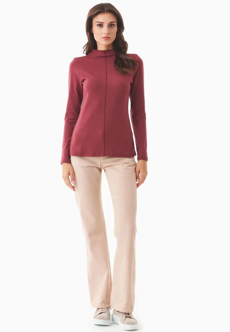 ORGANICATION ORGANICATION Damen vegan Langarmshirt Syrah Rot, Rot, – Produktbild 1 von 2