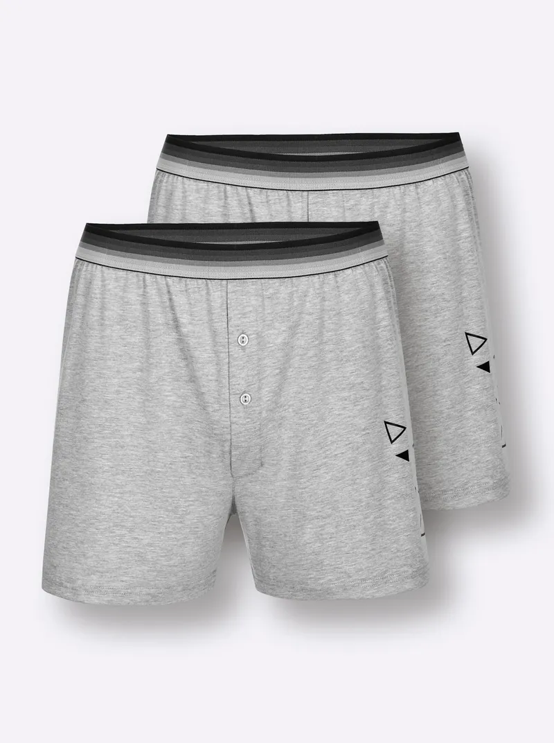 wäschepur men Boxershorts grau-meliert, Grau-meliert, – Produktbild 1 von 3