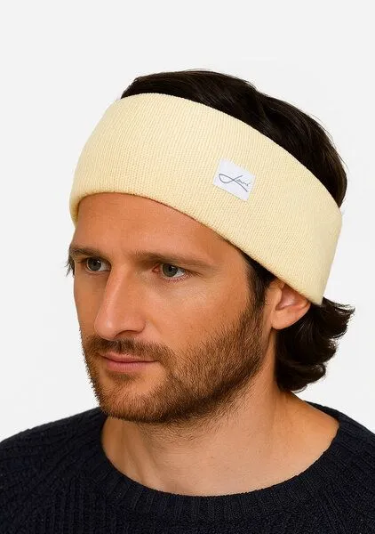 Lou-i Lou-i Stirnband aus Schurwolle Made in Germany, Naturweiß, – Produktbild 3 von 4
