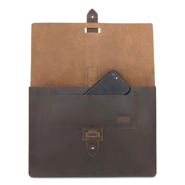 Buckle & Seam Buckle & Seam Leder Laptop Sleeve Aspen 15 Zoll, Braun, – Produktbild 3 von 4