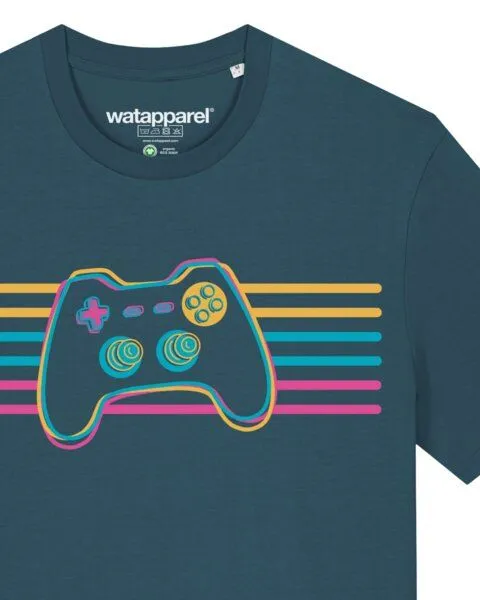 watapparel watapparel T-Shirt Unisex Retro Joystick, Stargazer, – Produktbild 5 von 5