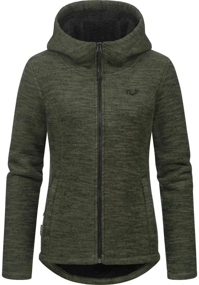 ragwear ragwear Kapuzenstrickjacke Lyshka Melange Kuschelige Kapuzenjacke in Strick-Optik, Grün, – Produktbild 5 von 5