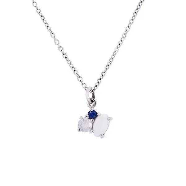 Eppi Eppi Minimalistische Kette mit Anhänger Loviise, Weiss, – Produktbild 1 von 4