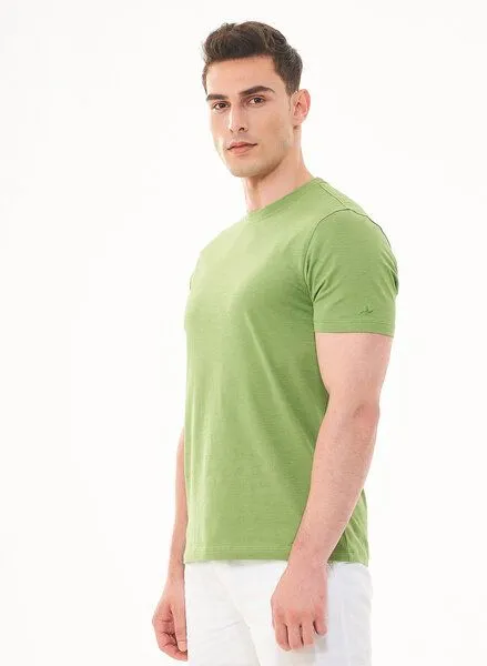 ORGANICATION ORGANICATION Basic T-Shirt aus Bio-Baumwolle, Grün(grass green), – Produktbild 3 von 4