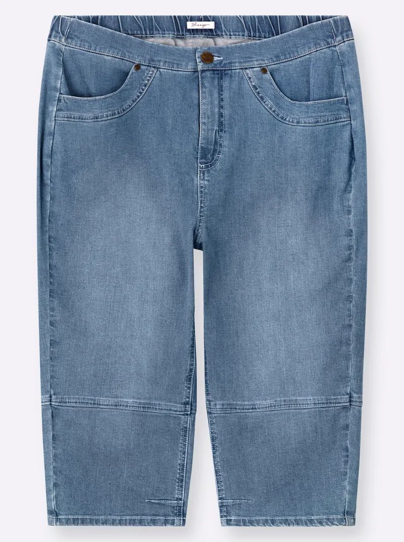 sheego Caprijeans blue-bleached, Blue-bleached, – Produktbild 1 von 2