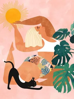 Photocircle Photocircle Poster / Leinwandbild - Tropical Yoga – Produktbild 1 von 1