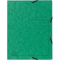 Exacompta 25 Exacompta Sammelmappen, Colorspan-Karton, 355 g/m², DIN A4, Gummizug, 3 Klappen, grün – Produktbild 1 von 1
