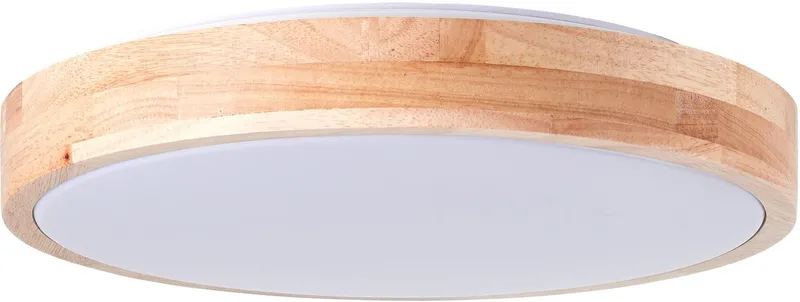Brilliant Brilliant LED Deckenleuchte Slimline, LED fest integriert, Ø 34 cm, CCT, 1300 lm, Metall/Holz/Kunststoff, holz hell/weiß, Weiß, – Produktbild 2 von 3