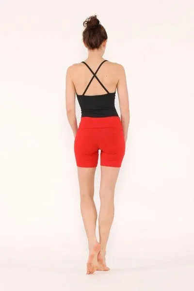 YOIQI YOIQI Yoga Shorts high + tight aus Biobaumwolle, Orange, – Produktbild 2 von 3