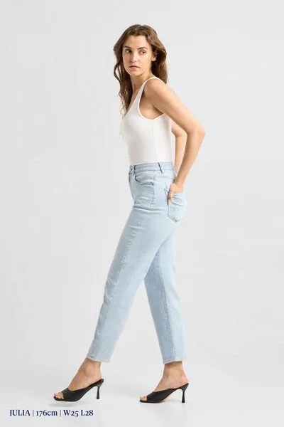DAWN Damen Jeans STARDUST High Waist O-Shape DAWN Bio-Baumwolle, Bright blue, – Produktbild 5 von 6