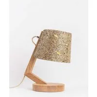 ALMUT von Wildheim ALMUT von Wildheim dimmbare Tischlampe aus Eiche mit Lampenschirm aus Naturmaterialien, Almwiese (grün/bunt), – Produktbild 1 von 1