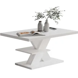 Casaria® Couchtisch Detroit Weiß 90x60x45cm – Produktbild 1 von 1