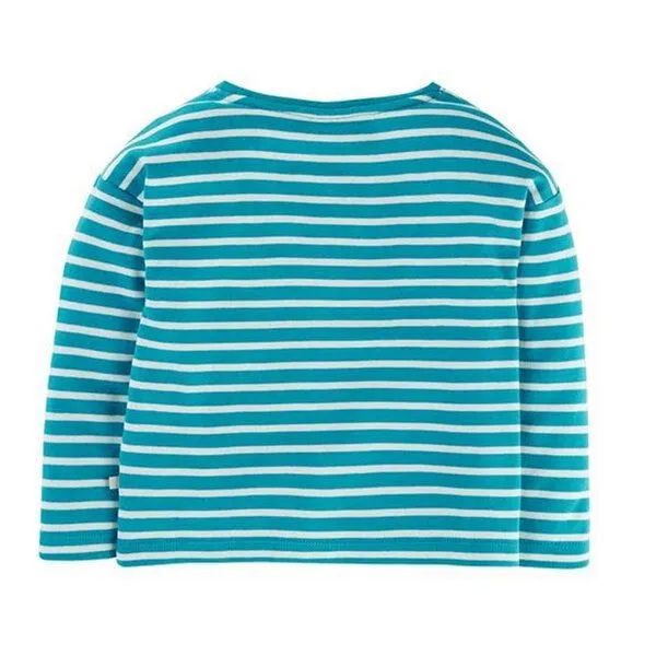 Frugi Frugi Langarm-Shirt Camper in blau-weiss gestreift Tori Boxy Top – Produktbild 2 von 2
