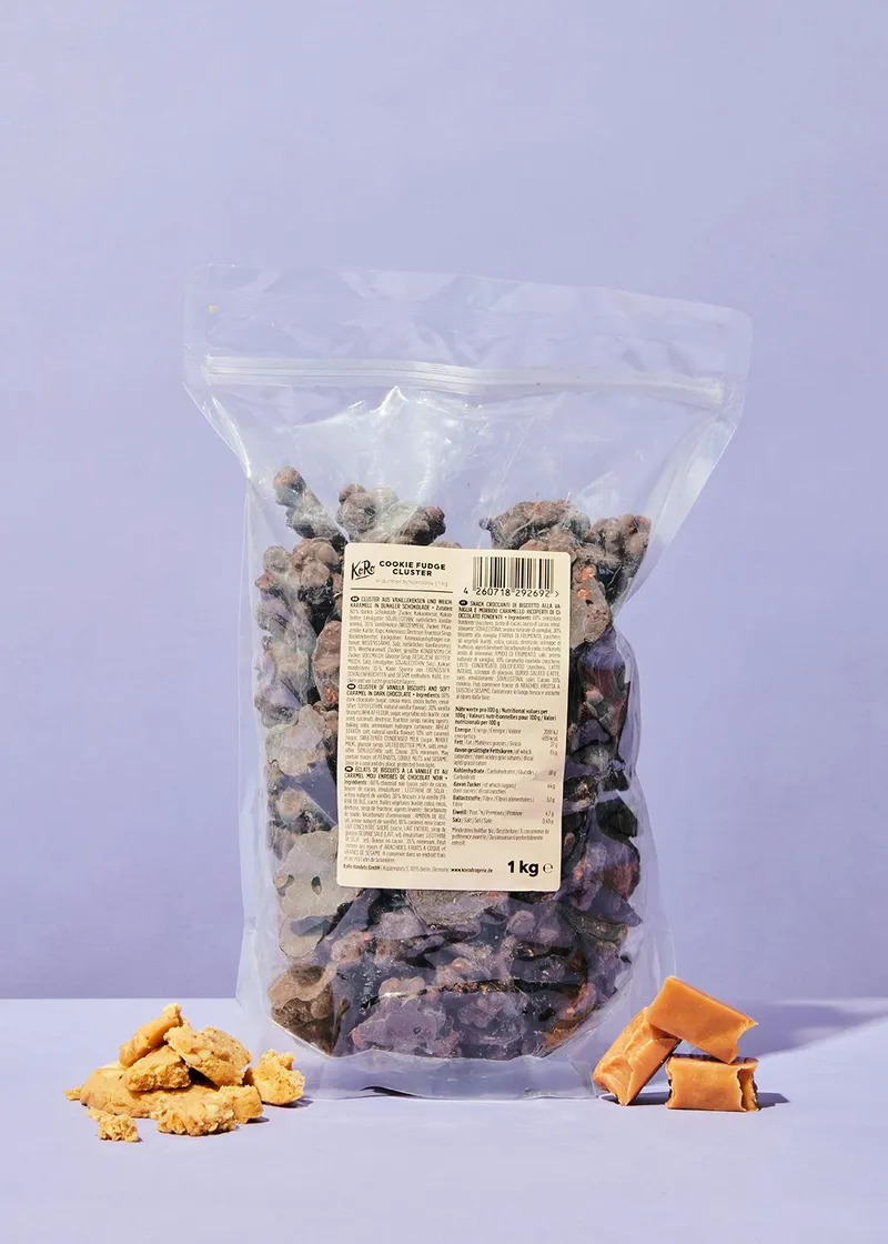 KoRo Cookie Fudge Cluster in dunkler Schokolade 1 kg – Produktbild 2 von 5
