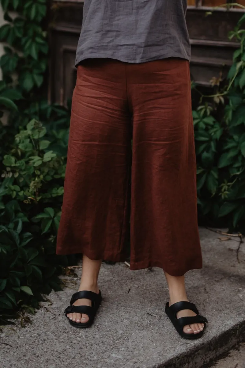 AmourLinen AmourLinen Damen vegan Hose Tokyo Terracotta, Braun, – Produktbild 2 von 2