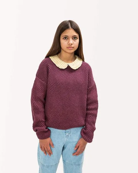 MATONA Matona Gestrickter Wollpullover für Kinder / Round Neck Sweater, Berry, – Produktbild 1 von 4